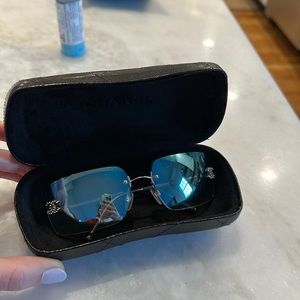 CHANEL BY KARL LAGERFELD 2000S SWAROVSKI EMBELLISHED RIMLESS SUNGLASSES